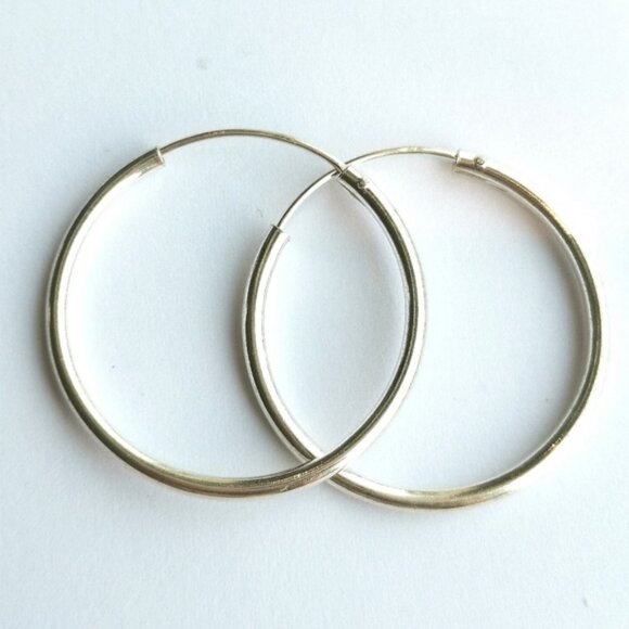 Sterling Silver 925 hoop earrings - Picture 1 of 3